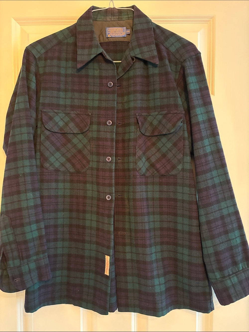 Pendleton Wool Men’s Plaid Button-Up Jacket Shirt - Blackwatch Plaid - Med L